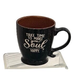Boston Warehouse Trading Mug "Take Time To Make Your Soul Happy" Black Cup